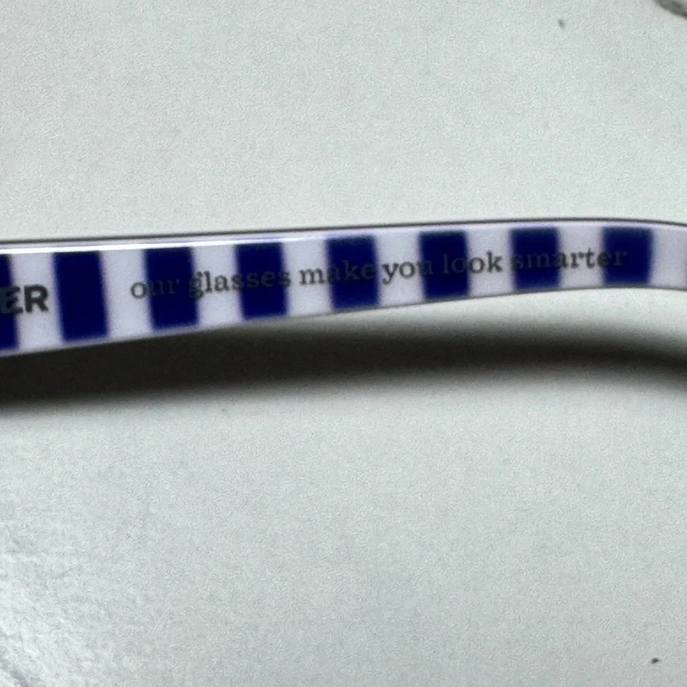 Jonathan Adler Burgundy Rectangular Eyeglass Frames Blue White Stripe 53-17-135